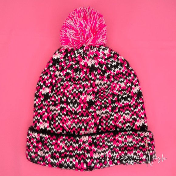 Support the Cure Breast Cancer Pom Pom Beanie Winter Hat - Picture 3 of 8